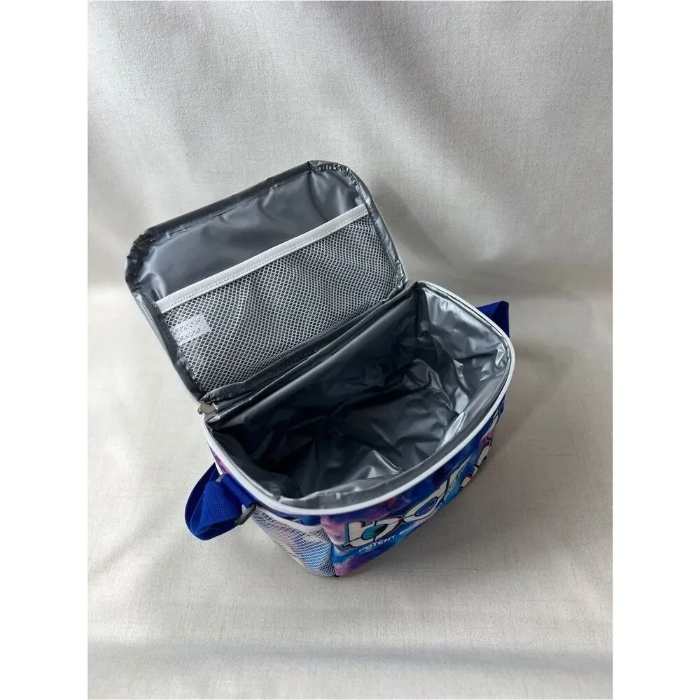 Bang Energy Galaxy Print Insulated Lunch Bag Cooler Blue Pink
